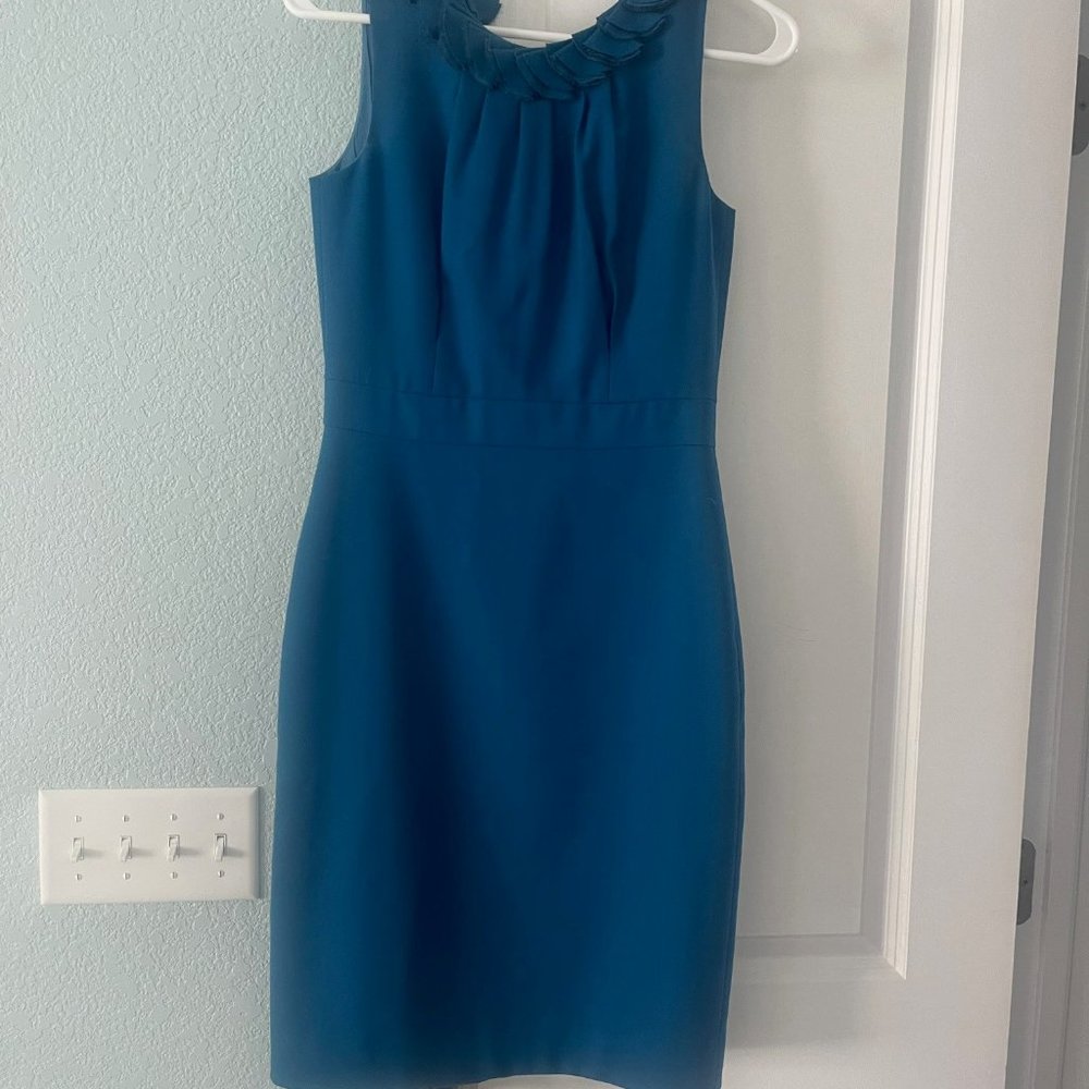 J Crew Suiting dress - peacock blue - size 0